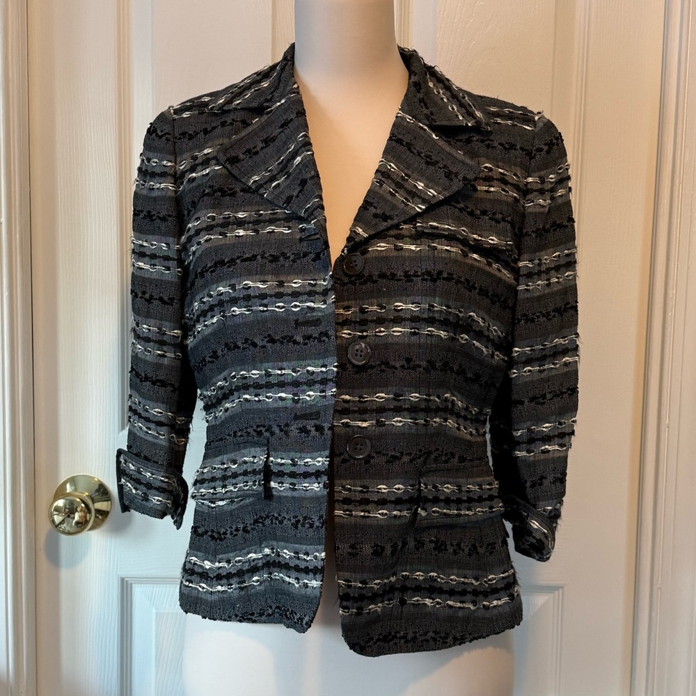 Doncaster Black and Gray knit Blazer
